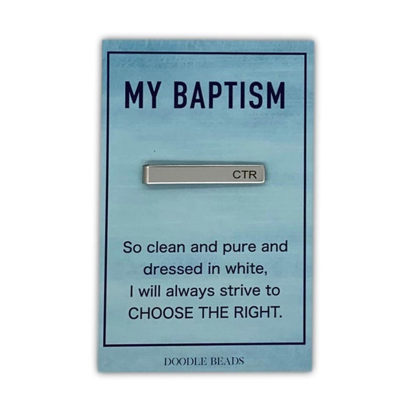 Church of Jesus Christ Baptism gift for boys, CTR Tie Bar, My baptism,  its great to be eight, baptism present, baptismal preview gift