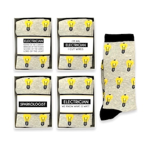 Chaussettes et emballages amusants pour électricien, cadeau pour papa, mari, petit ami, cadeaux d'électricien pour la fête des pères, anniversaire, retraite, je t'aime watts