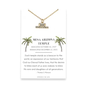 Mesa Arizona Temple Necklace, Mesa Temple Dedication Keepsake Gift, for Daughter, Sister, Mom, Young Women,  Mesa Temple Charm, Key Ring