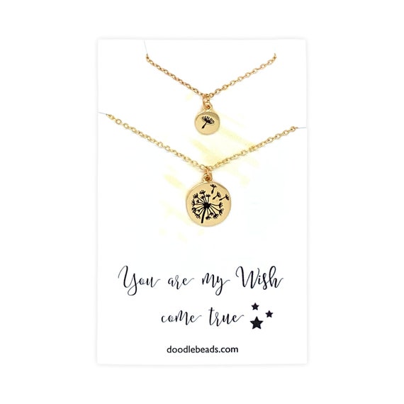 Mommy Me Necklace Adoption Necklace Mother Daughter Necklace Wish DANDELION Necklace and Card You Are My Wish Come True Daughter Gift Etsy Canada