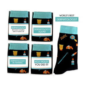 Dermatologist Gifts, Dermatology Novelty Socks, Graduation Gift, Holy Moley You did it, World&#39;s Best, Dermatology Squad, Assistant, Nurse