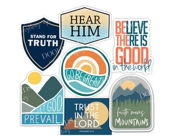 LDS Sticker Pack, Missionary Birthday Gift, Inspirational LDS Sticker Quotes for Water Bottles, Journals, Vinyl Mirror Decals, Waterproof