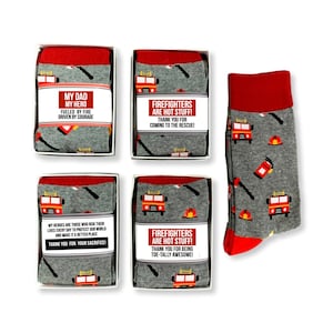 Fireman Fun Socks Thank you appreciation Gift, Firefighter Gifts, Firefighters are hot stuff Thank you for coming to the Rescue, Fireman Dad