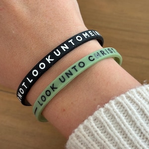 2025 LDS Youth Theme Look Unto Christ Silicone Bracelets, SET OF 2 | D&C 6:36 Wristbands | Gifts for Youth and Primary | Fits Most Wrists
