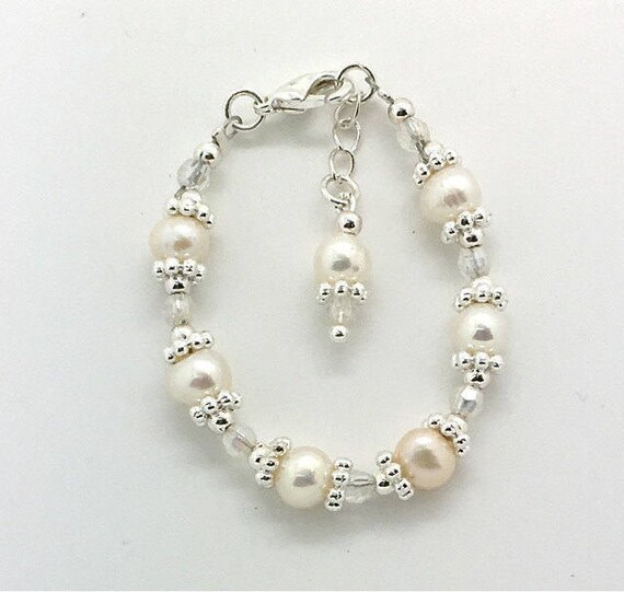baby pearl bracelet infant bracelet newborn bracelet | Etsy