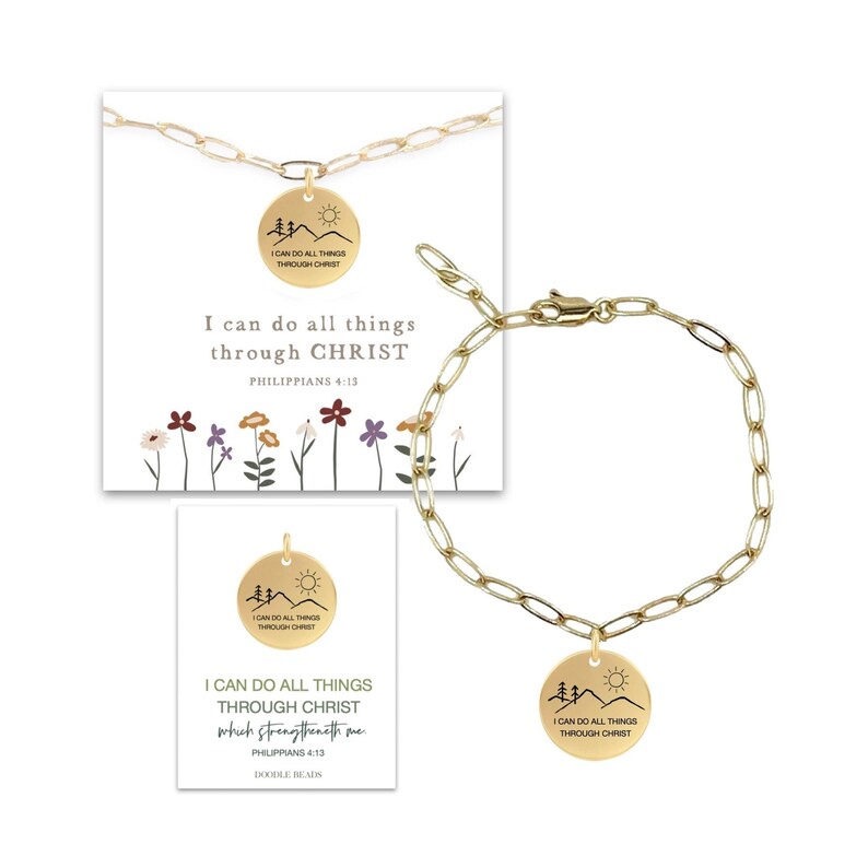 I Can Do All Things Through Christ Paper Clip Charm Bracelet