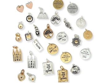 A Great Work 2021 LDS Youth Theme, Young Women Theme Charms YW Gifts, Girls Camp, charms for bracelets, heart, faith, temple, mountain, sun