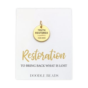 Restoration of the Church of Jesus Christ of Latter day Saints, 200 years commemoration charm, Truth Restored charm, 1820-2020, Joseph Smith