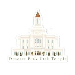Deseret Peak Utah Tempel Aufkleber, LDS Tempel Aquarell Vinyl Aufkleber für Wasserflasche oder Journal, LDS Tempel Kunst, Missionar Geschenk