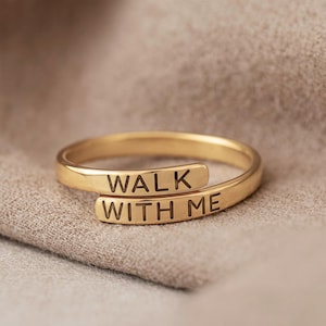 Walk with Me 2026 LDS Jugend Thema Ring verstellbar, beliebter Silber oder Gold Wickelring für YW, gravierter Schmuck, Missionar oder YW Geburtstagsgeschenk