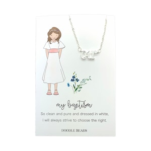 LDS Taufgeschenk für Mädchen, CTR Halskette, Schmuck Taufe Halskette & Karte Zitat, Taufvorschau, wählen Sie das richtige, primäre Geburtstagsgeschenk