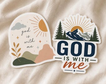 God Is With Me Christian Sticker, Faith Over Fear LDS Missionary Decal (3-inch Vinyl)