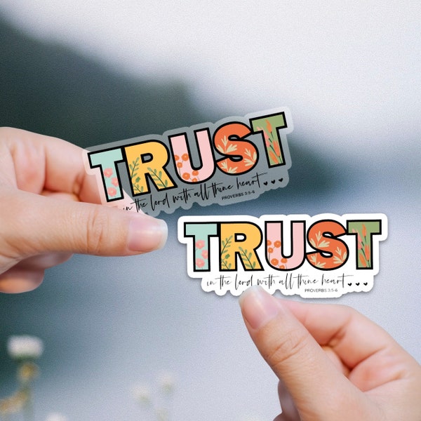 2022 Young Women Theme, Trust in the Lord White or Clear Waterproof Vinyl Sticker, LDS Church Youth theme Gifts for Primary, YW or YM Gift