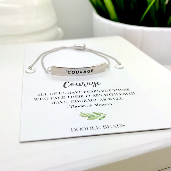 Courage Bracelet, have courage, Strong Women Jewelry, be brave gift, have courage, faith inspired Gift, faith over fear, you can do this