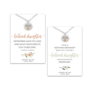 Beloved Daughter Charm or Necklace, Young Women Theme Jewelry, YW theme Gifts, LDS Jewelry, Daughter Gift, Daughter of God, Birthday Gift,