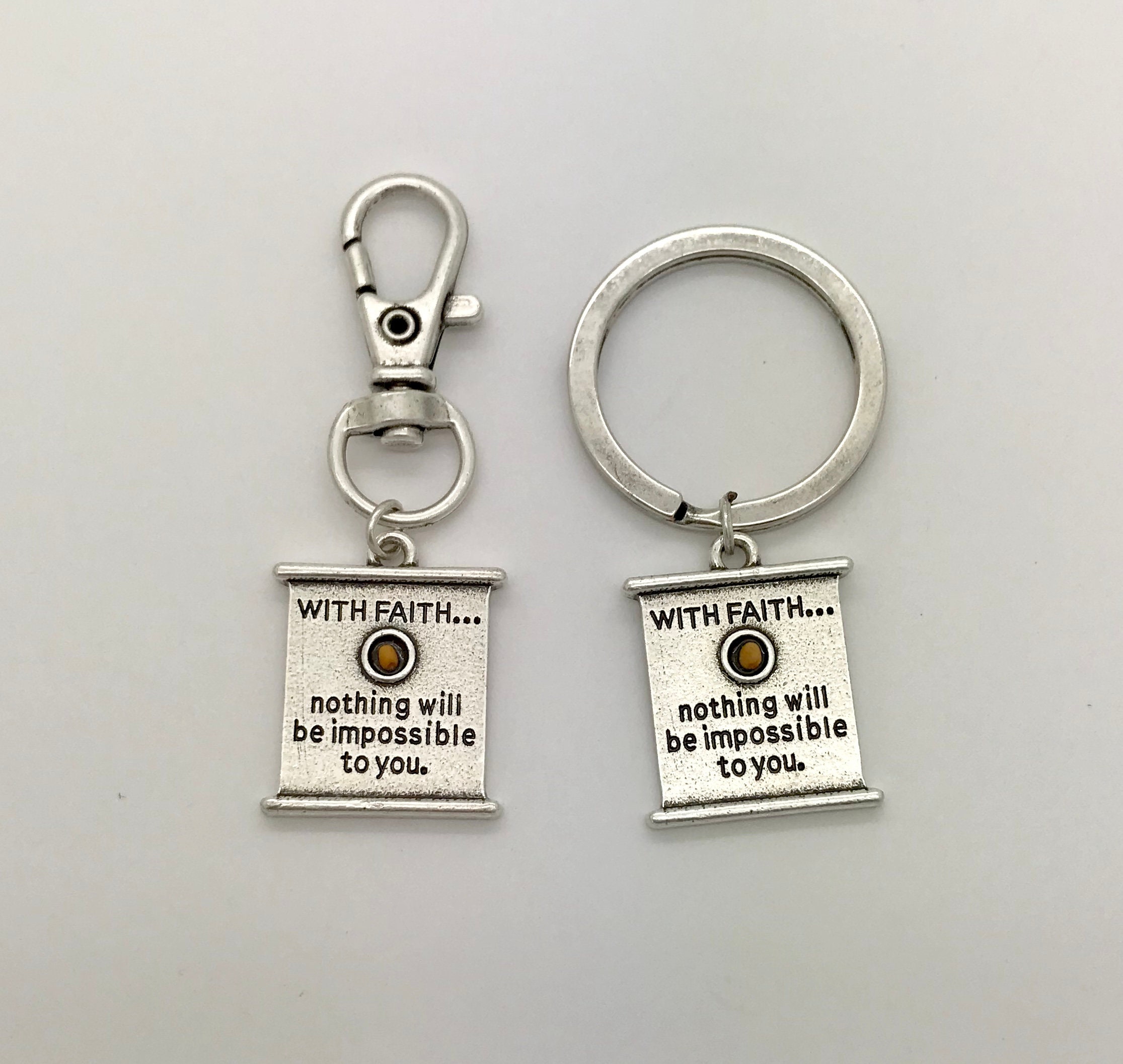 Mustard seed keychain mustard seed keyring Mustard Seed Etsy