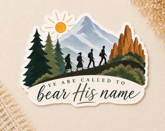 LDS Missionary Sticker, Bear His Name, Called to Serve Mission Call Gift, Waterproof Water Bottle Decal