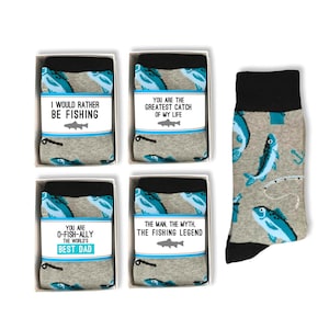 Angeln Geschenke für Männer, Vater, Ehemann, Freund, Fischer Geschenk, Fischsocken für ihn, lustige Angelnsocke & Sockenwickel, O-Fisch Verbündeter Best Dad