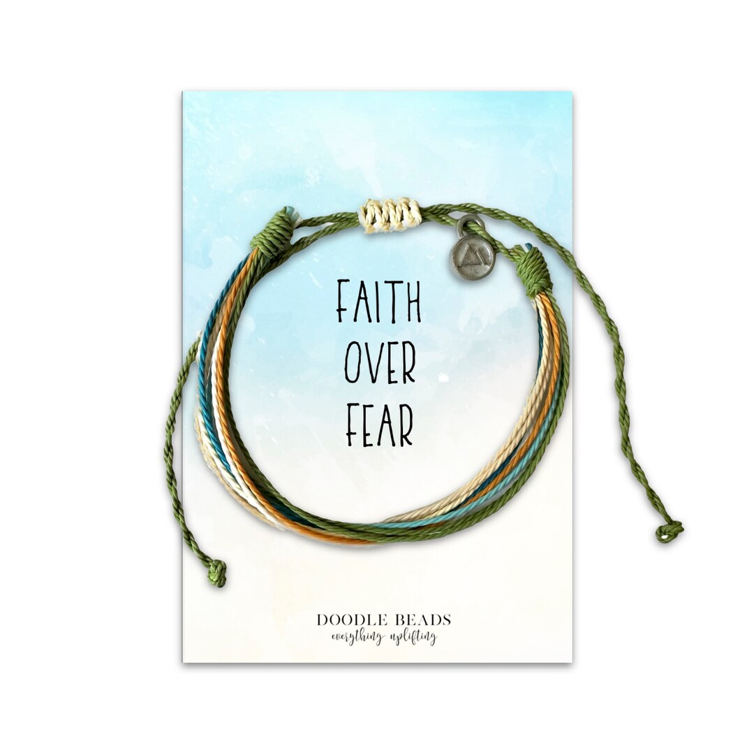 Faith Over Fear Bracelet, Friendship Thread Bracelet With Arrow Charm ...