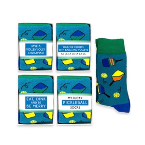 Calzini di Natale Pickleball, regalo di Natale a tema Pickleball, divertenti calzini Pickleball per uomo o donna, regali per gli amanti del Pickleball