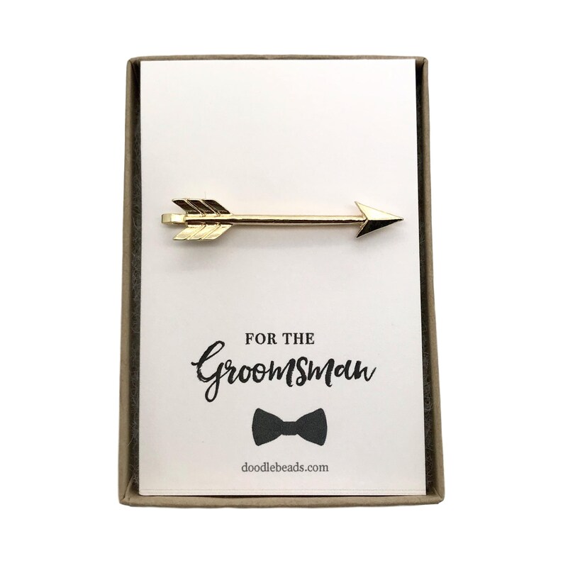Arrow tie bar silver or gold arrow tie clip for the groom Father of the Bride Gift Father of the groom for the best man Groomsmen
