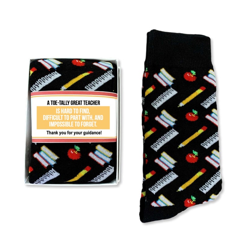 Men Teacher Gifts, Thank you Teacher Socks Gift Box, Male Tutor Gift, Mentor Gift, Crew Socks for Men, Teacher Christmas Gift, appreciation image 2