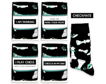 Calcetines de ajedrez para hombre o mujer, regalos divertidos para jugadores de ajedrez, amantes del ajedrez, recuerdos para torneos de clubes de ajedrez, premios, regalo para entrenadores de ajedrez y profesores.