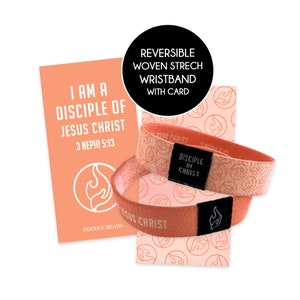 I am a Disciple of Jesus Christ 2024 LDS Youth Theme Bracelet, Reversible Woven Stretch Wristband, Gifts for YW, YM & Primary Age Children image 2