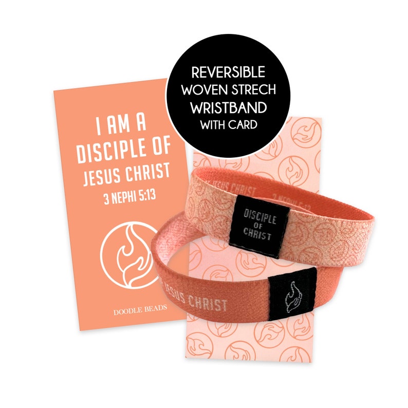 I am a Disciple of Jesus Christ 2024 LDS Youth Theme Bracelet, Reversible Woven Stretch Wristband, Gifts for YW, YM & Primary Age Children image 2