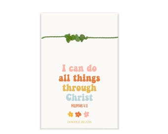 I Can Do All Things Through Christ Friendship Crystal Rock Bracelet, LDS YW Gifts, for Girls Camp, Trek, 2023 Youth Theme Thread Bracelets