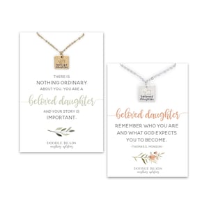 Young Women Gifts, YW Theme, Daughter of God, Beloved Daughter Charm or Necklace, You Are Important, Remember Who You Are,  Self Worth Gift