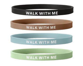 Walk with Me 2026 LDS Youth Theme Silicone Bracelets, Moses 6:34 Bulk Gifts, Trendy Thin Width, Wristbands for Adults, Youth & Primary Kids