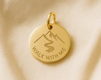 Walk With Me 2026 LDS Youth Theme Charm & Card, Moses 6:34 Gift for Young Women,  Silver or Gold Charm for Necklace or Bracelet, YW Jewelry