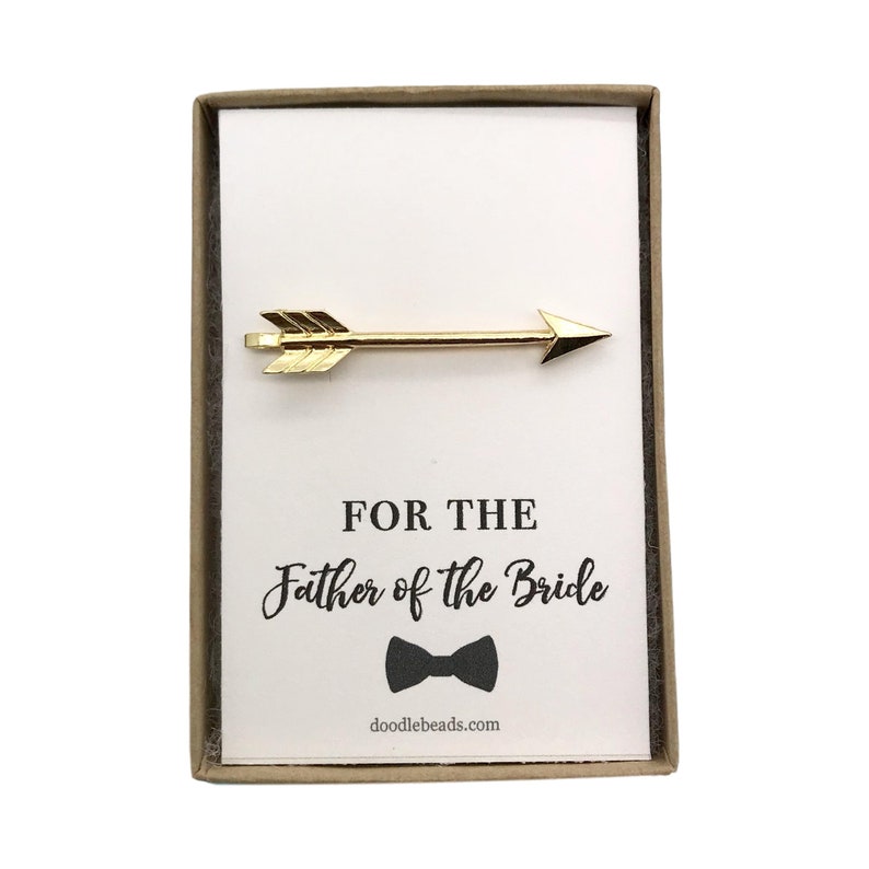 Arrow tie bar silver or gold arrow tie clip for the groom Father of the Bride Gift Father of the groom for the best man Groomsmen