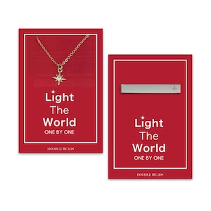 Regalos "Ilumina el mundo", Estrella de Navidad, Collar o pasador de corbata con Estrella del Norte, Ideas para regalos "Ilumina el mundo", Regalo misionero SUD, Tarjeta "Ilumina el mundo"