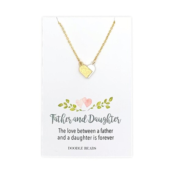 Amazon.com: 14K Solid Gold Heart Daughter Necklace from Dad Father Love,  Real Gold I Love You Forever Heart Pendant Necklace Jewelry gifts for  Birthday Christmas, 16''-18'' : Clothing, Shoes & Jewelry