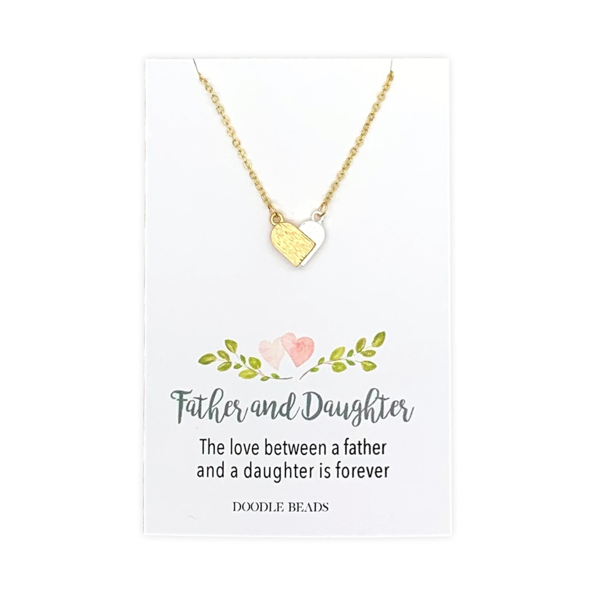 Creative Exquisite Heart Dad Daughter Pendant Necklace - Temu