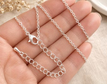 Dainty Oval link Chain necklace for charms & pendants, Delicate, Simple Everyday Necklace, Cable Chain, Adjustable Lengths 14" 15" 16" 17"