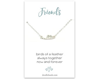 Gift for Friend Women, Friendship necklace, Birds of a Feather Necklace, Birds on Branch, Gift for roommate, soul sisters, sister friends