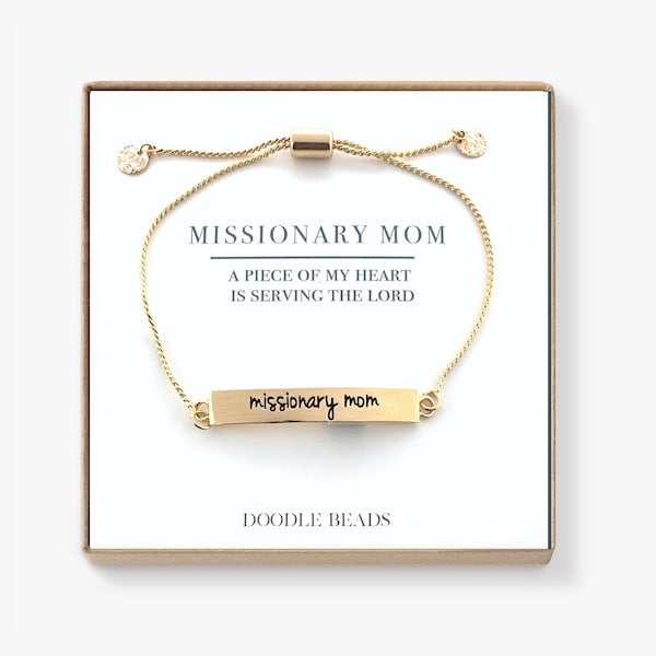 Gifts for Missionary Mom, Jewelry, Silver or Gold Stamped  Bar Bracelet, LDS gifts for Missionary Mom's, Mother's day, Christmas gifts mom
