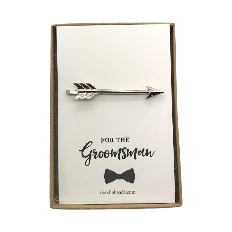 Arrow tie bar silver or gold arrow tie clip for the groom Father of the Bride Gift Father of the groom for the best man Groomsmen