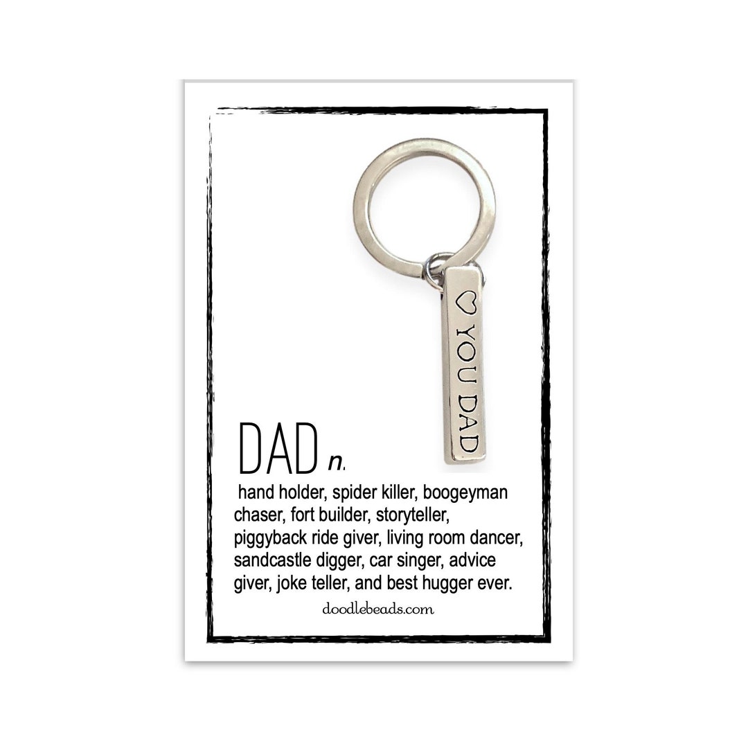 I Love You Dad Dad Keychain Daddy Dad Definition Card Etsy