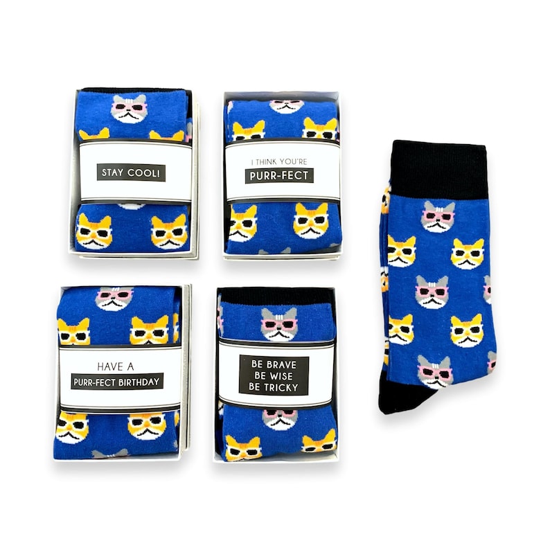dad women Cat themed gifts for him cat lady Birthday her Novelty cat socks /& sock wrap quote Funny Cat lover Gifts for men cat mom