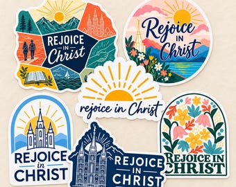Rejoice in Christ 2027 LDS Youth Theme Stickers,  Salt Lake Temple Celebration, Waterproof Vinyl,