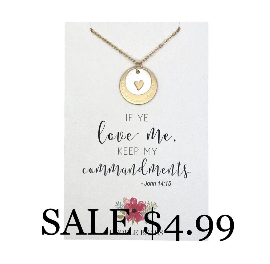 LDS Youth mutual theme charm Necklace , If ye love me keep my commandments, YW Christmas gifts, Young Women in Excellence, 2019 yw theme