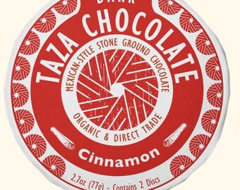 Dischi di cioccolato biologico in stile messicano macinati a pietra Taza - Gusto cannella 2,7 oz