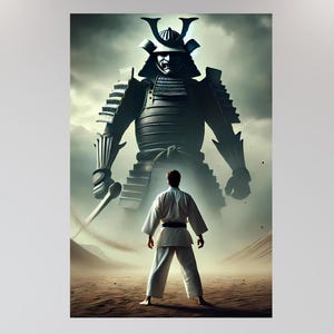 Samurai Themed Wall Art Poster, Karate Martial arts Vertical Poster, Japanese Warrior Decor, Unique Gift for Martial Arts Lovers, Home Decor