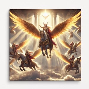 Valkyries Norse Mythology Canvas | The Valkyries canvas wall art | viking mythology warrior women