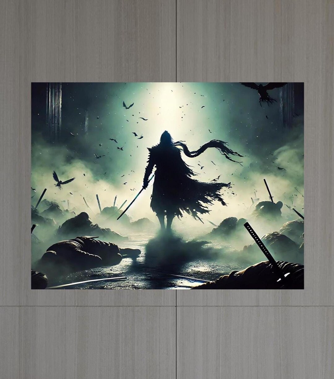 Epic Ninja Battle Art Poster, Wall Decor for Gamers, Fantasy Room Art ...