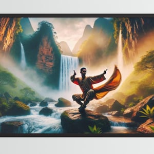 Kung fu master in a valley Framed poster | kung fu poster | Chinese martial arts fan framed poster
